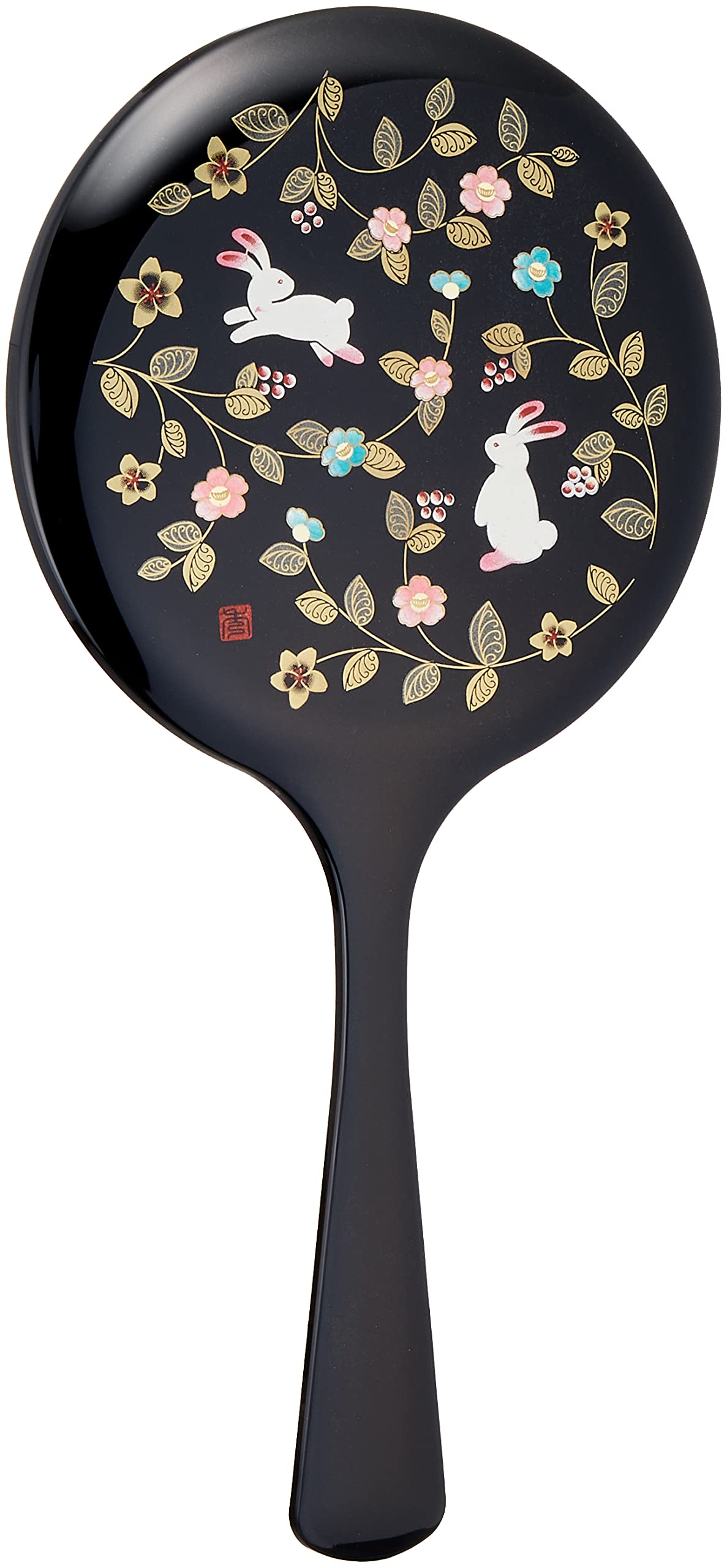 

Mitani Yamanaka Lacquerware (Mitani) Yamanaka Lacquerware Flower Path Hand Mirror, Black, M15393-4