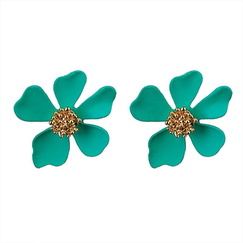Korean Style Ceramic Rose Stud Earrings and Ear Cuffs