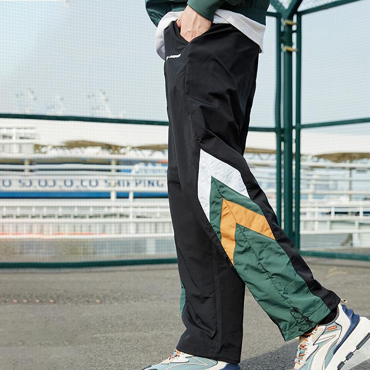 Li Ning Loose Fit Tapered Woven Sports Long Pants Men Bottoms Dynamic-Green AYKQ789-3