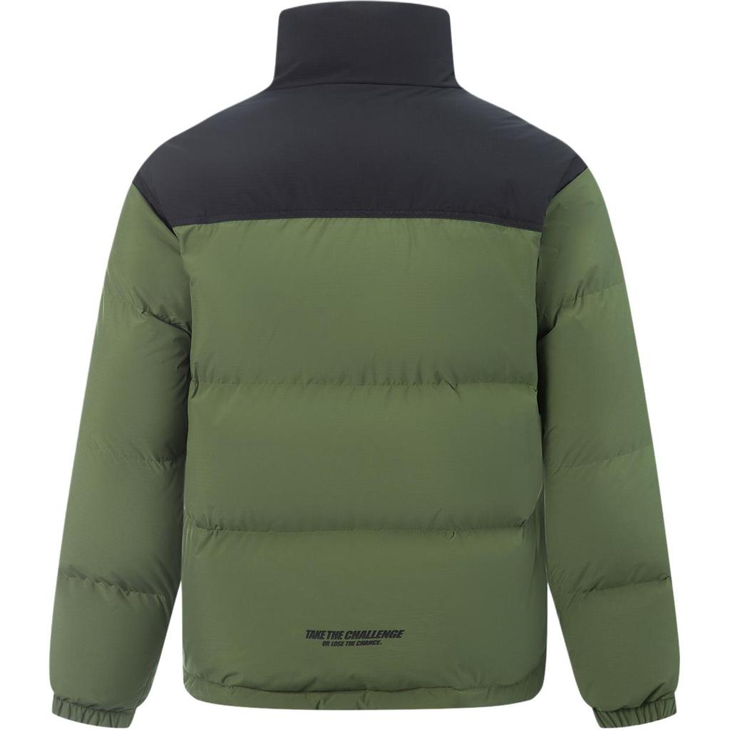 Li-Ning Sports Lifestyle Series Letter Comfortable Simple Zipper Stand Collar Casual Down Jacket Unisex Outerwear AYMV431-9