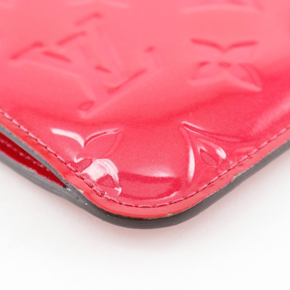 Louis Vuitton Pochette Cle NM Coin Purse M90312 Hot Pink Pink Monogram Vernis Women Used