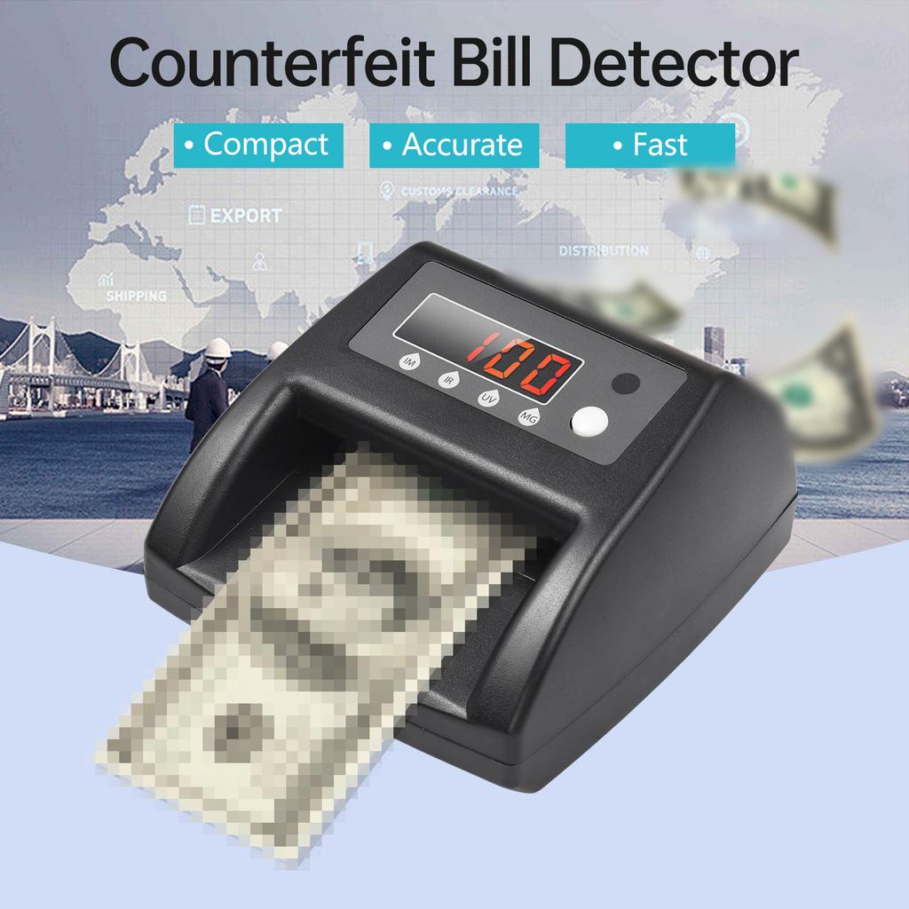 Mini UV Counterfeit Bill Detector USD Money Counter Automatic Money Detection By UV MG IR Image Paper Quality Size