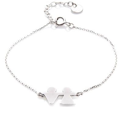 [N2830] - Silberarmband 'Romeo und Julia' (rhodiniert) - 20x11 mm