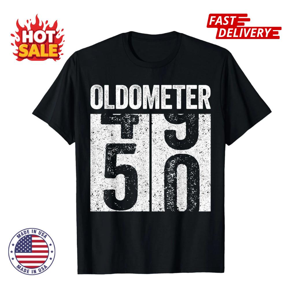 Oldometer 50 Shirt Men Women 50th Birthday Inspired T-Shirt Gift Unisex T-Shirt Unisex T-Shirt L