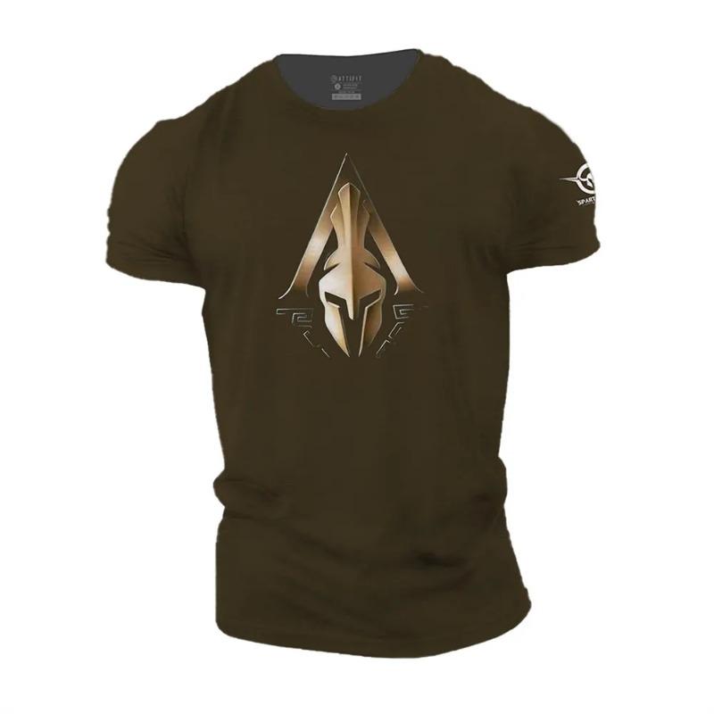 Pánske tričko Spartan Warrior 3D potlač Nadrozmerné tričko Letné tričko s okrúhlym výstrihom Krátky rukáv Vysoko kvalitný odev Voľný Priedušný top