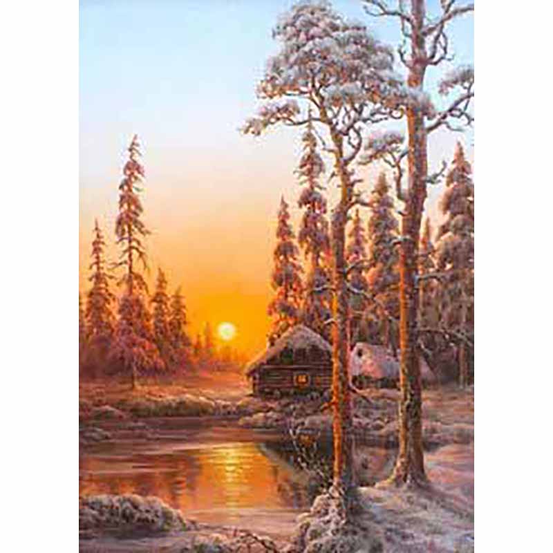 5D Diy Diamond Painting Snow Scene Diamond Embroidery Christmas Gift Landscape Mosaic Resin Home Decor Girl Hobby Full Drill