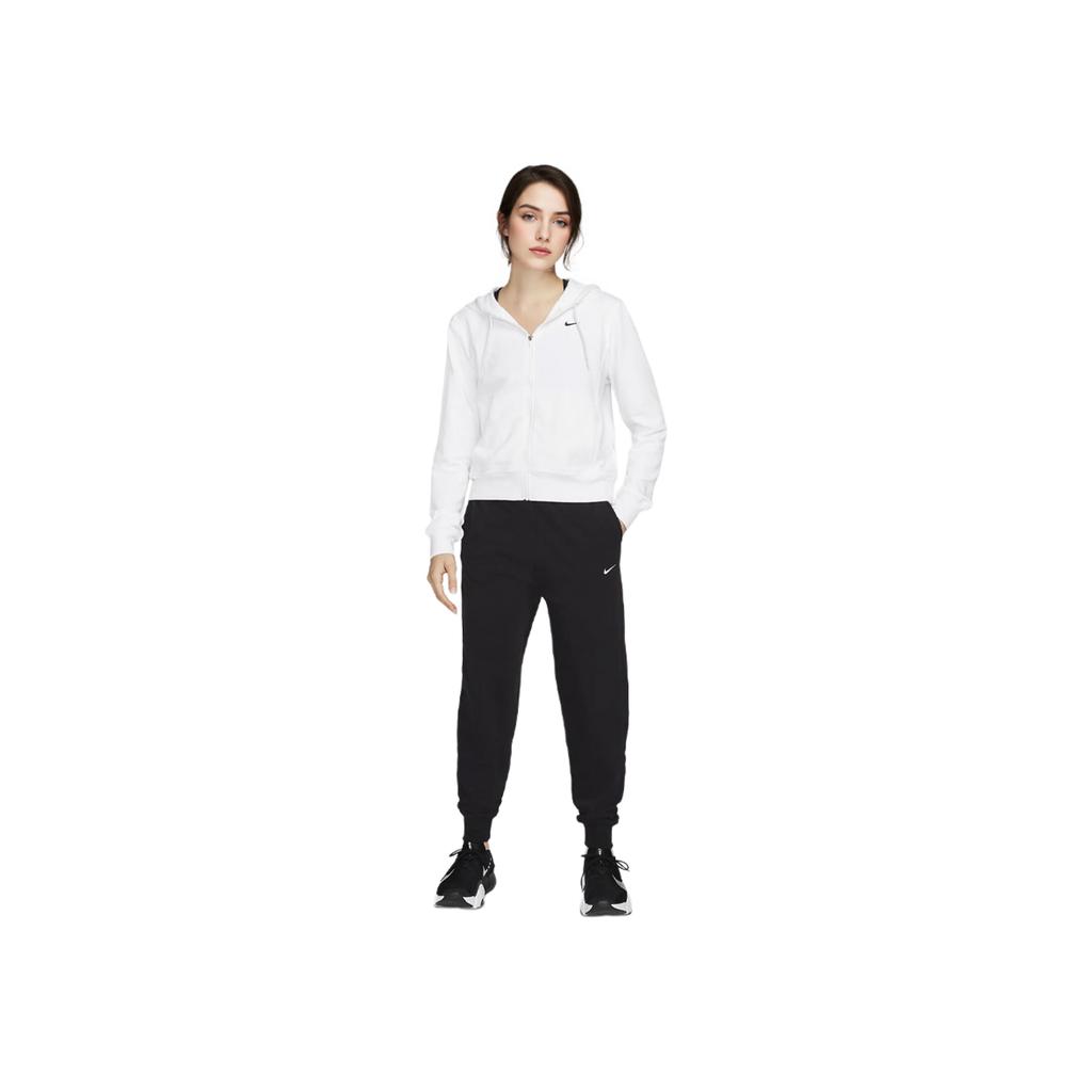 Nike Dri-FIT One Solid Logo Hoodie Women Sweatshirt White FB5198-100