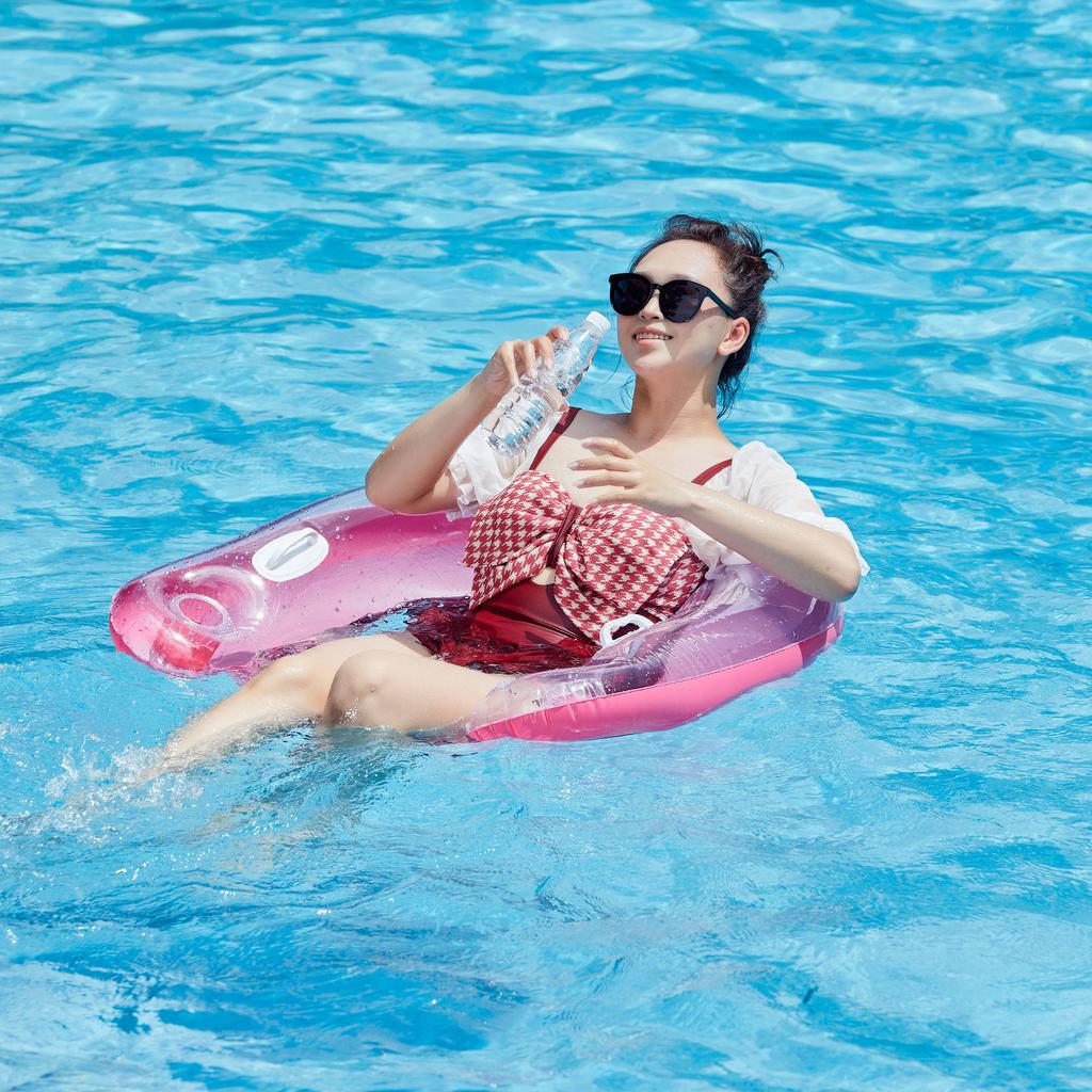 2026U Shaped Inflatable Float Thickened PVC Backrest Lounge Chair With Handle Adult Swimming Ring For Pool Water Play Relaxation
