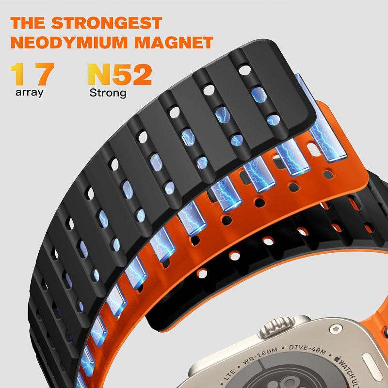 Magnetic Strap For Apple Watch Ultra 3 49mm 46mm 44mm 45mm 38mm 42mm 41mm Belt Silicone Bracelet iWatch Series11 10 8 7 6 5 9 Se3 Band