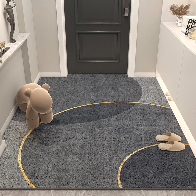 Wave Point Non-slip PVC Retro Entrance Doormat Floor Mats Silk Loop for Entryway Porch Hallway Home Decor Dust Removal Carpet