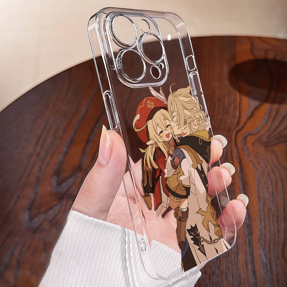 Albedo Genshin Impact Transparent Phone Case For IPhone 17 16 15 13 12 11 14 Pro Max Mini Plus Silicone Bumper