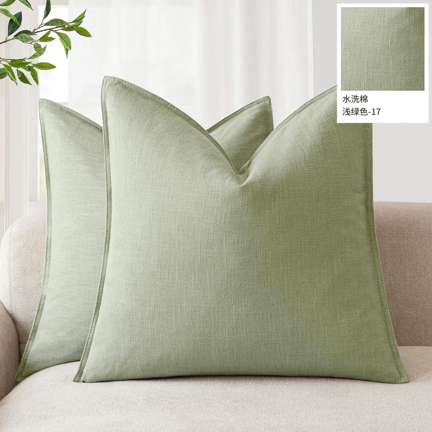 Decoratieve Linnen Kussenslopen Natuurlijk Boho Boerderij Neutraal Kerstbank Sierkussens voor Bed Pak van 2 Accent Kussensloop 45x45cm