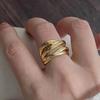 Punk Gold  Color Rings For Women Men Couple Minimalist Handmade Simple Interware Ring Party Jewelry Gifts