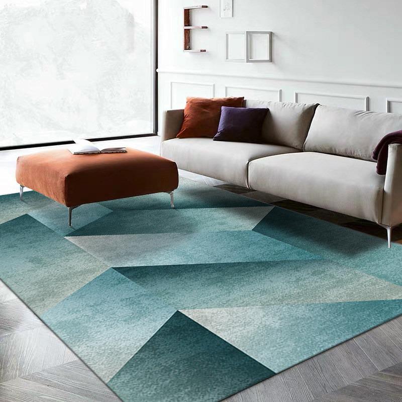 Large Area Rugs Living Room Nordic Geometric Striped Gradient Art Carpet Decorate Coffee Tables Floor Mat Washable Non-slip Mats