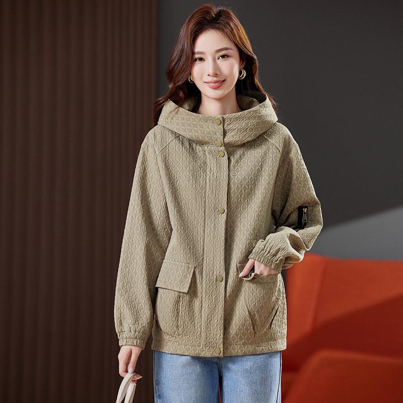 

Autumn 2024 Women s Korean-Style Hooded Mid-Length Trench Coat XL (weight range: 115-140 lbs) кавовий