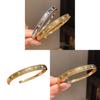 Bracciale in Zirconio Placcato Oro Stile Retrò con Design Geometrico per Eleganti Accessori da Donna