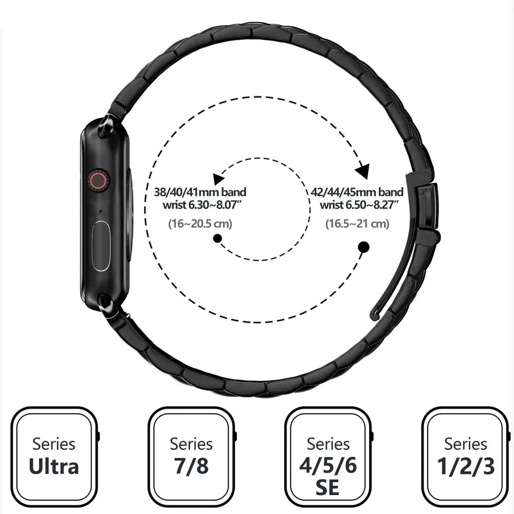 Λουράκι+Κάσα από Ανοξείδωτο Ατσάλι Για Apple Watch Ultra 3 49mm Λουράκι 40mm 44mm 45mm 41mm Βραχιόλι correas iwatch Series 6/7/8/9