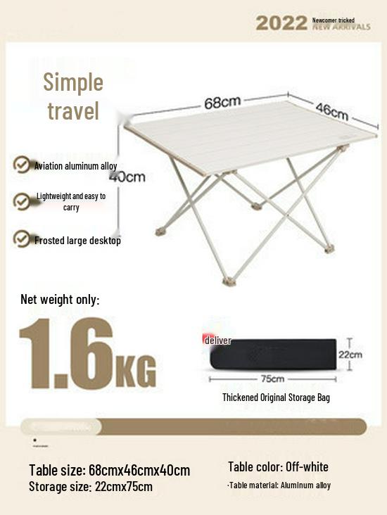 Portable Aluminum Folding Table & Chairs Set for Camping & Picnic
