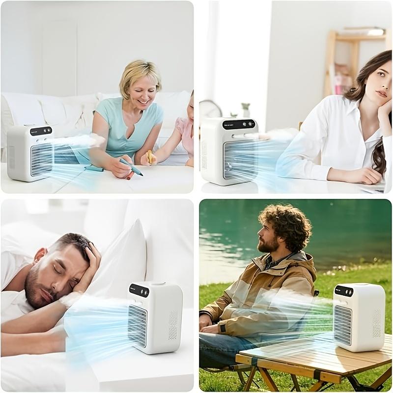 Portable Mini Water-cooled Air Conditioner Silent Spray Humidification Cooling Air Conditioning Fan USB Rechargeable, Long-lasting Battery Life,