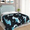Watercolor Hammerhead Shark Blanket Super Soft Flannel Blanket Comfy Cozy Throw Blanket Couch Lightweight Blankets for Living Room Bedroom 50"x40"