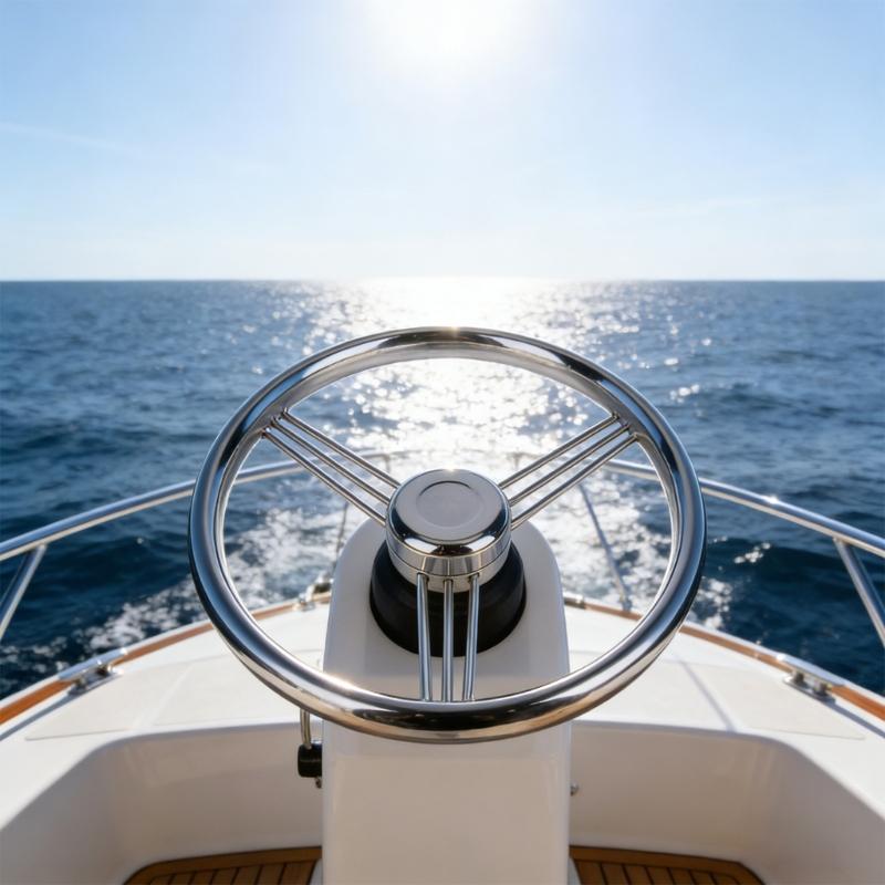 Steel Hydraulic Steering Wheel Offering Comfortable Grip Hydraulic Steering System for Fishing Boats & Speedboats