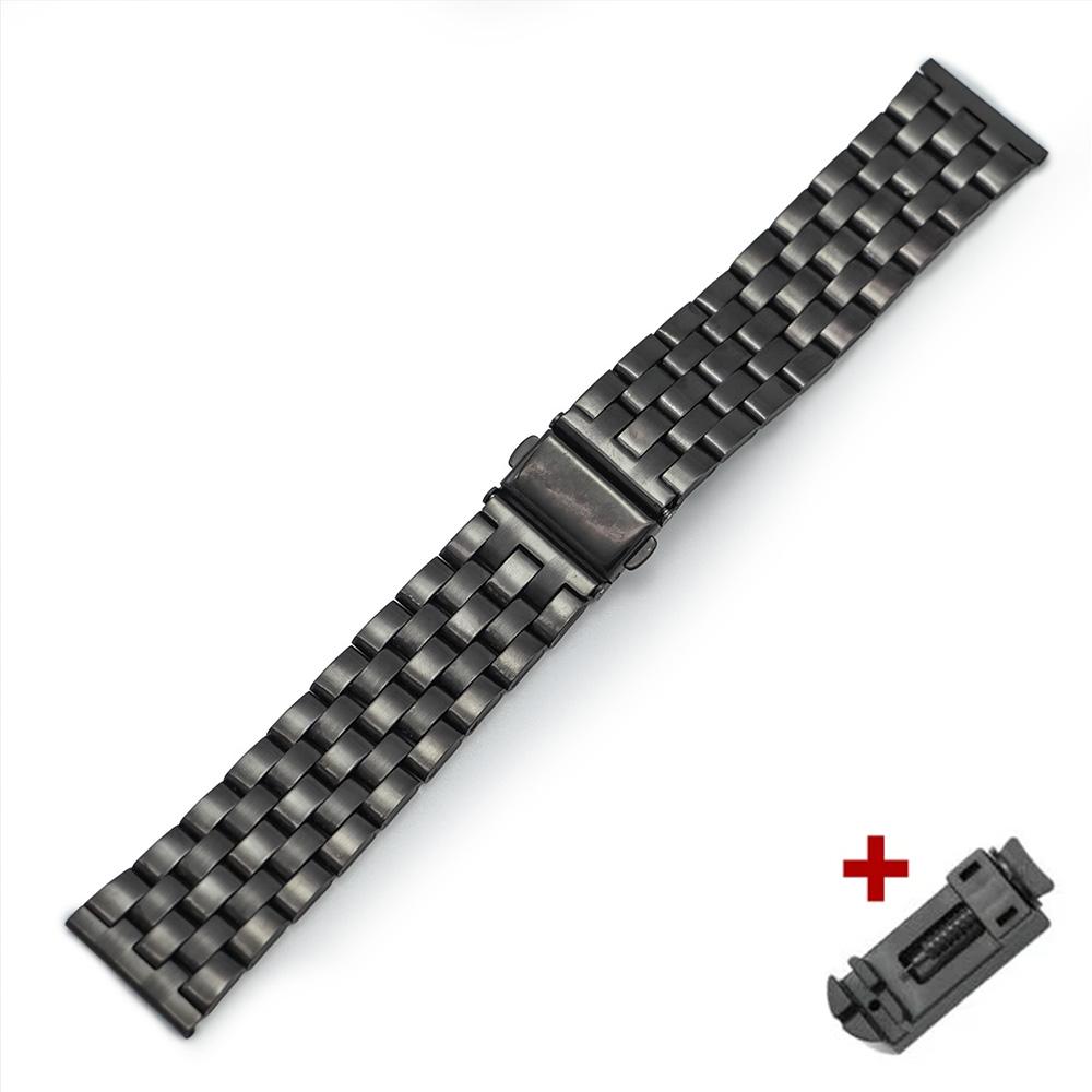 Stainless Steel Watchband Metal Watch Band Premium Solid Polished Bracelet Straps Curved End 24mm 23mm 22mm 21mm 20mm 19mm 18mm