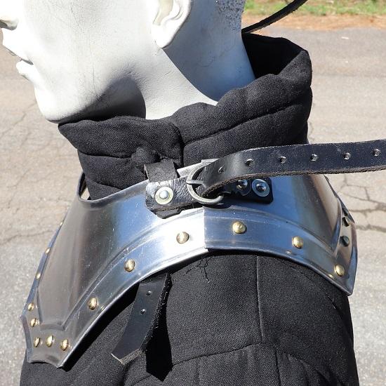 Armor Gorget Neck Plate - 18 Gauge Steel Hand Forged Functional Replica Adjustable Costume Reenactment Armor