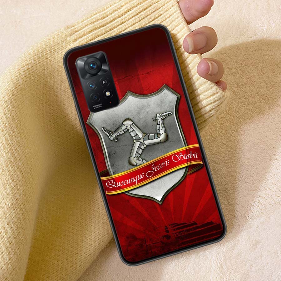 Isle of Man Coat of Arms Phone Case For Redmi Note 13 14 15 Pro Plus 12 13C 12C 15C 9 10 10C 9T 9C 9A TPU Soft Cover Clear Cell
