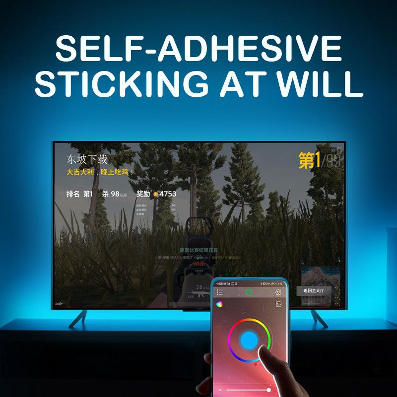 24-Tasten-5-V-Bluetooth-Anwendungssteuerung RGB-LED-Streifenlicht 0,5 m-5 m SMD 5050 wasserdichte, flexible Banddiode mit TV-Hintergrundbeleuchtung, Raumdekoration