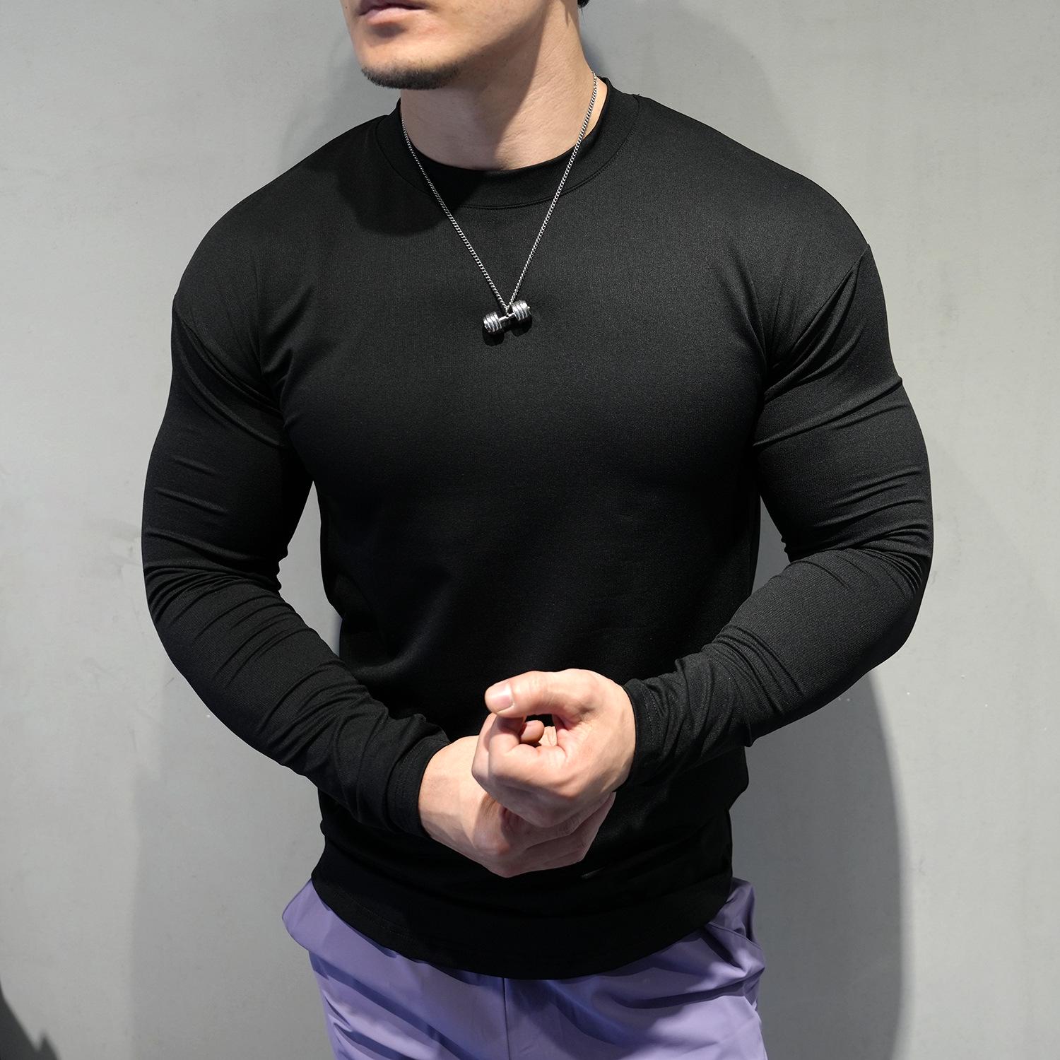 Мужская толстовка с капюшоном высокая эластичность узкий крой быстросохнущая дышащая осенне-зимняя для фитнеса с длинным рукавом XL чёрный 1570₽