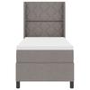 LED Box Spring Bed with Headboard Taupe 90 x 190 cm Fabric