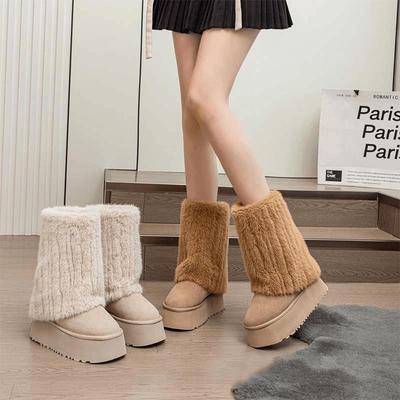 Winter Warm Snow Boots Women's Winter Heightening Muffin Ultra-light Thick-soled Short Boots Thick Suede Bag Shoes Women's Boots