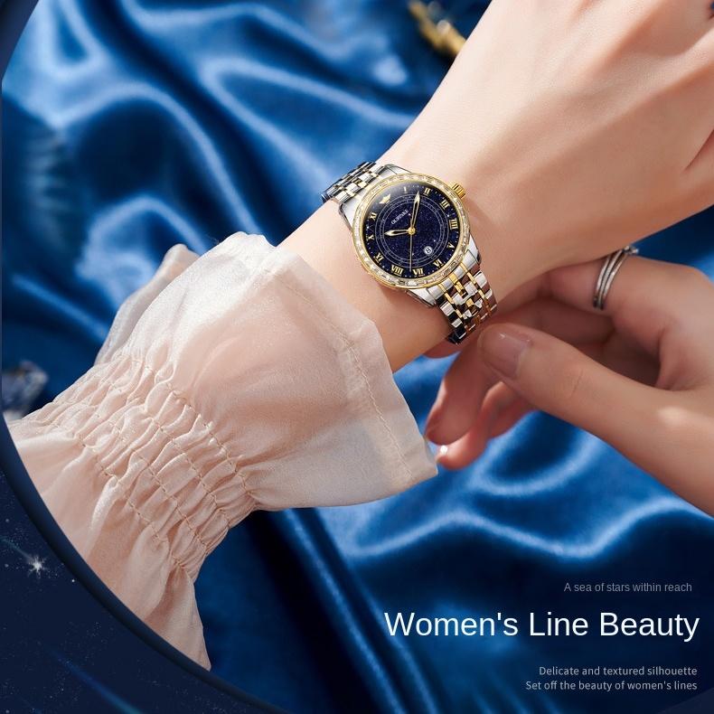 OUPINKE Brand Watches Fashion Diamond-set Women's Watch Glow-in-the-dark Waterproof Automatic Mechanical Watch Small Fresh Women's Watch