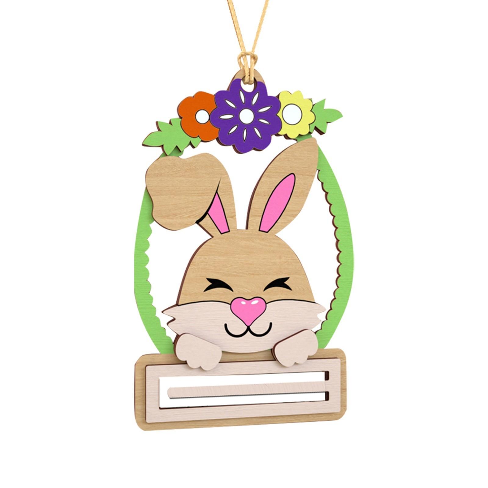 

Пасхальное украшение, ручной работы, милый деревянный кулон в форме кошелька-морковки 2D One Size