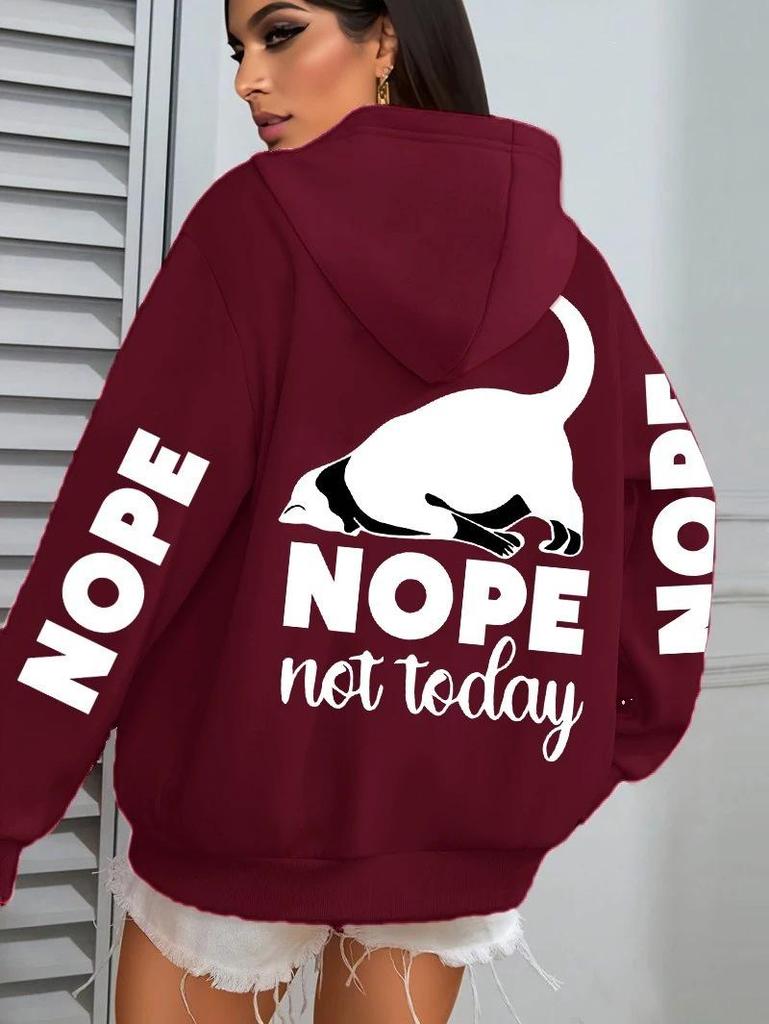 Y2K Dog Print Women's Pocket Hoodie - Casual Autumn Pullover