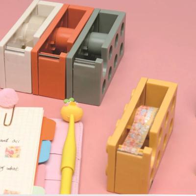 1PC Building Block Tape Cutter Tape Storage Box Adhesive Paper Cutting Machine Office Supplies