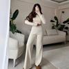 2025 Autumn Half-high Collar Long Sleeve Slim Fit Knit Sweater Set