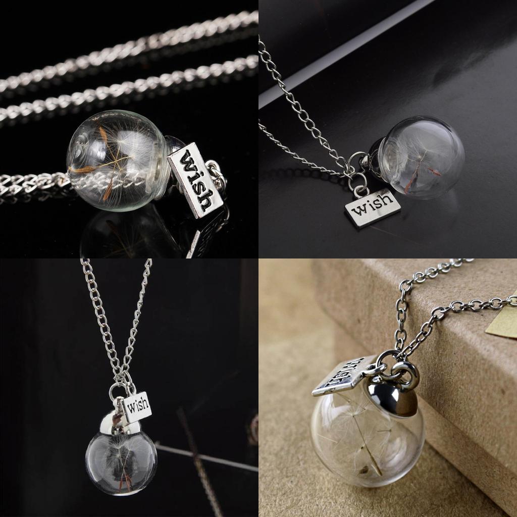 Stunning Geometric Style Crystal Glass Dome Diy Dandelion Necklace For Everyone