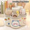 1Pcs DIY Sticker Rotating Pen Holder Large Capacity Office Desktop Stationery  School Supplies