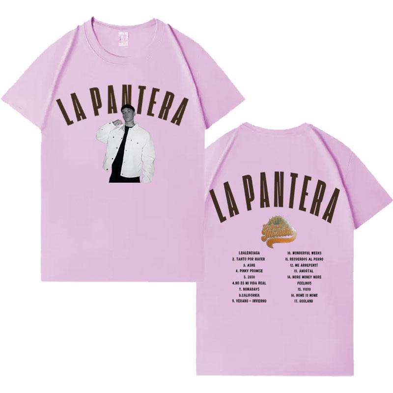 Singer La Pantera New Album Tour Double Sided Print Tee Mens Harajuku Gothic High Quality Tshrit Aesthetic Casual Cotton Tshrits