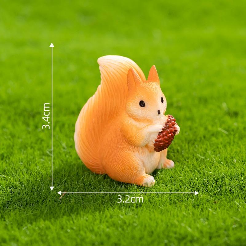 Moos MikrolandschaftNiedliche Kleine Eichhörnchen FigurenGartengestaltungsdekorationen Zubehör, Mini Ornamente