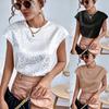 Women's Fashion Casual Summer Leopard Print Sleeveless O-Neck Blouses & Shirts