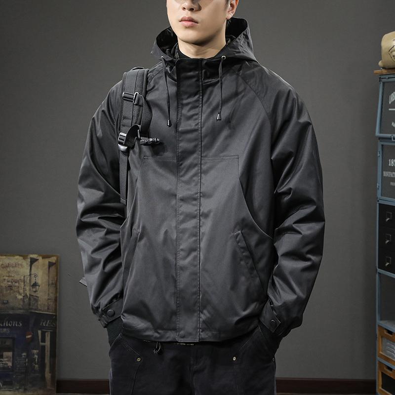 Tide Brand Outdoor Mountaineering Windproof Jacket Men'S Loose Large Size Sports Function Hooded Tooling Outside