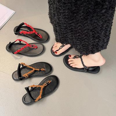 Sandali bassi da donna retrò, infradito estive alla moda con clip per le dita, scarpe basse casual da donna 2026, infradito da spiaggia, Sandalias De Mujer