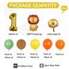 Set de 29 ballons dorés Chiffres 1-9 Anniversaire Ballon Lion Dessin Animé Thème Animaux de la Jungle Décoration de Fête Accessoires Photo Festival