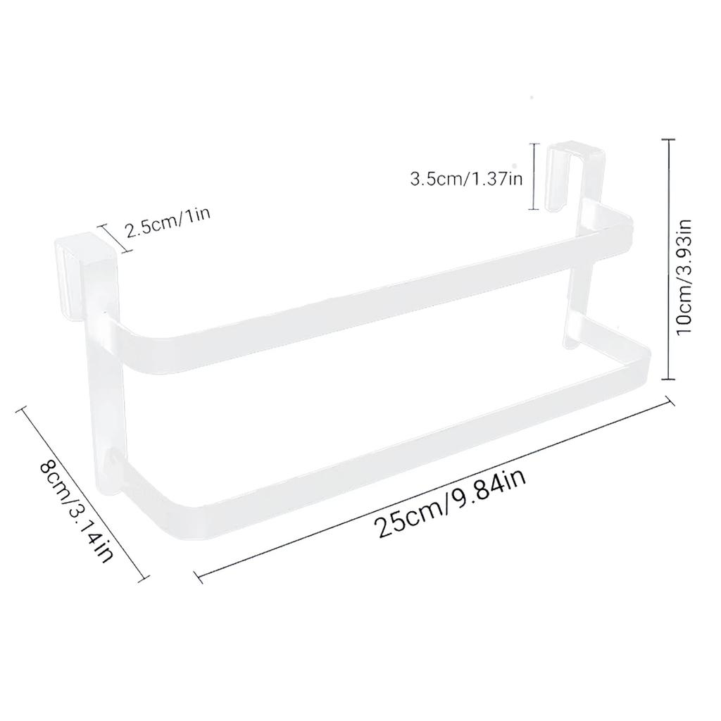 1pc/2pcs Kitchen Cabinet Towel Rack, Double Kitchen Towel Rack, Cabinet Door Towel Rail, Bathroom Double Towel Rail Rack, Can Hold Hand Towels/Dish