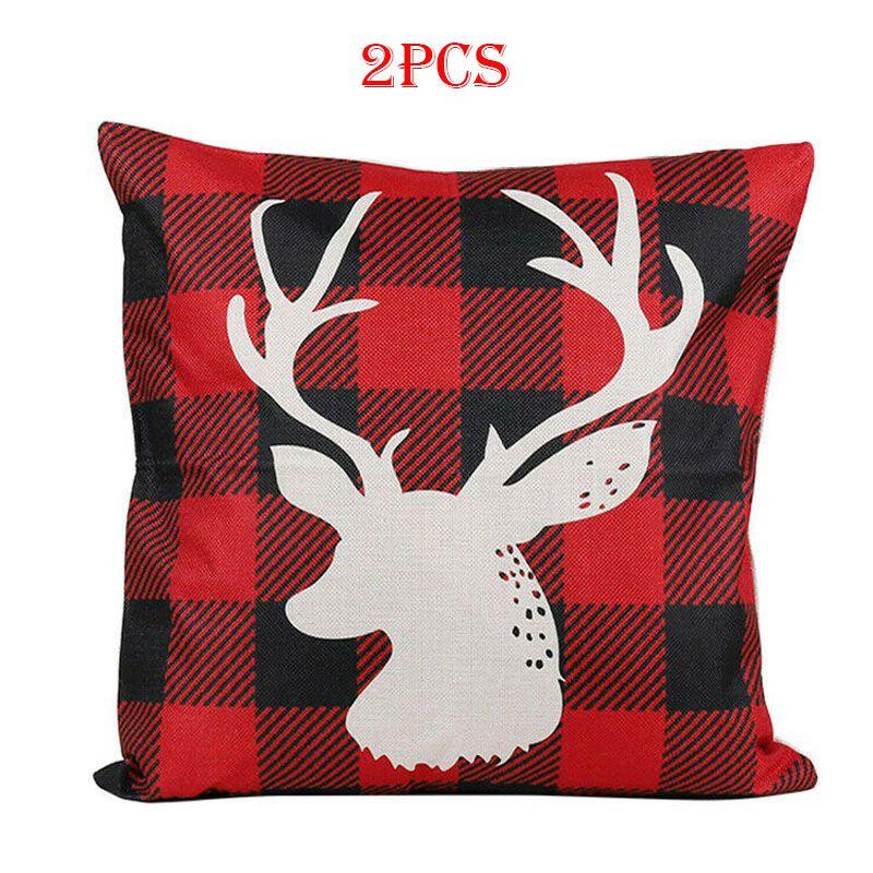 Stylish Snowman And Santa Christmas Pillow Covers For Couch Sofa Festival Decor