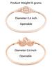 Set of 2 Rose Gold Cubic Zirconia Contemporary Brass Kada Bracelet for Women