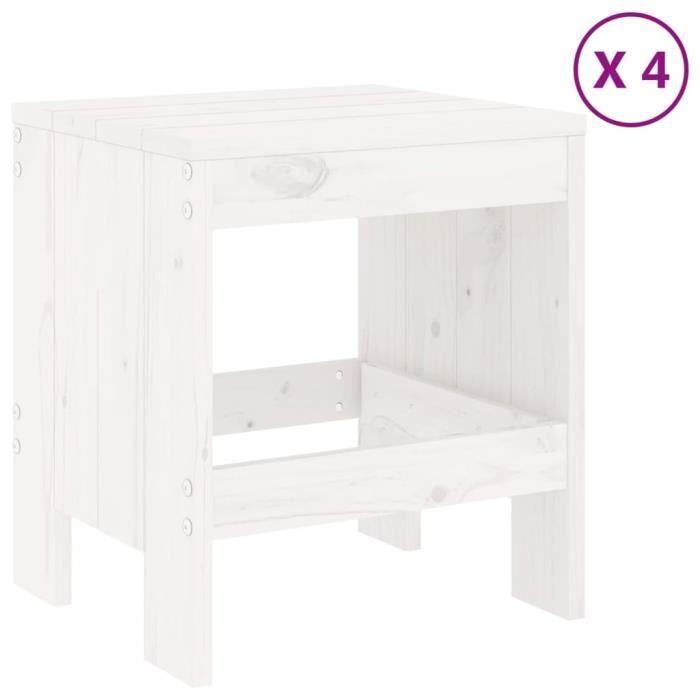 VidaXL Ensemble à dîner de jardin 5 pcs blanc bois massif de pin 3157710