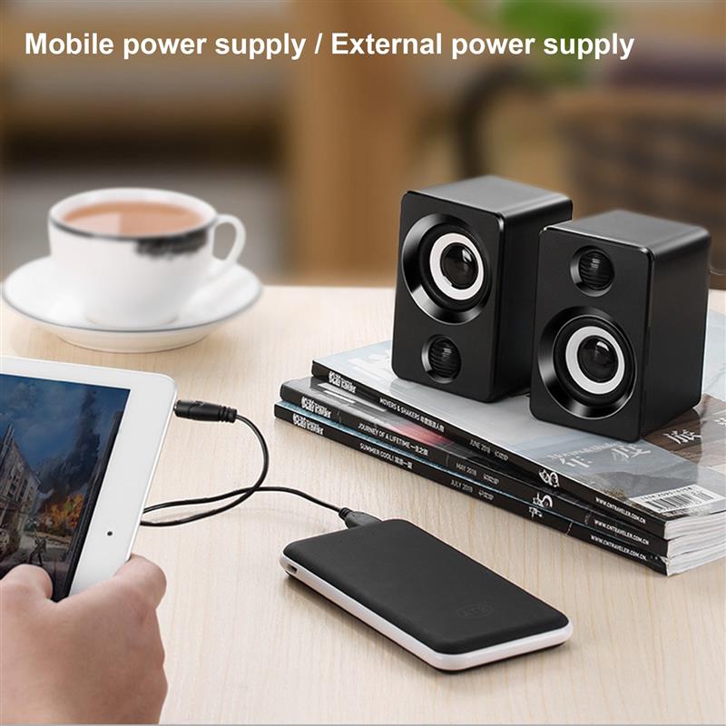 USB Mini Small Speaker Computer Audio Stereo Subwoofer Speaker Home Wired Desktop Speaker for Laptop Desktop Computer